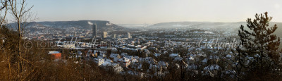 Jena Panorama - Blick vom Landgrafen auf die Innenstadt im Winter
