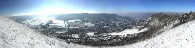 Jena Panorama - Blick nach Jema Ost vom verschneiten Jenzig aus