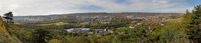 Jena Panorama - Blick von den Bergen auf Jena-Paradies