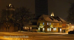 Unser Fotostudio am Johannisplatz in Jena bei Nacht